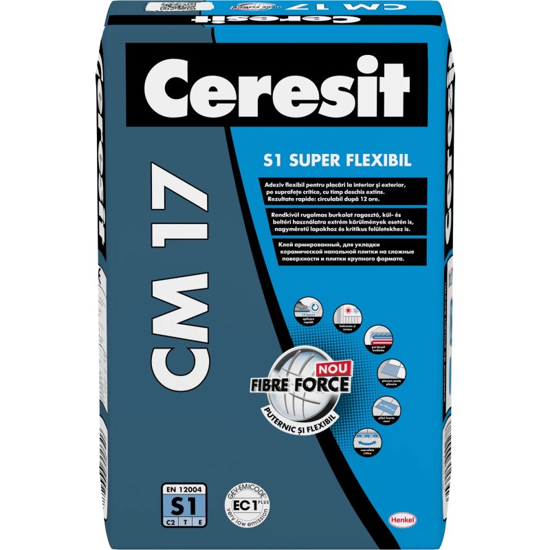 ADEZIV CERESIT CM17 SUPER FLEXIBIL GRESIE, FAIANTA INT/EXT  25KG