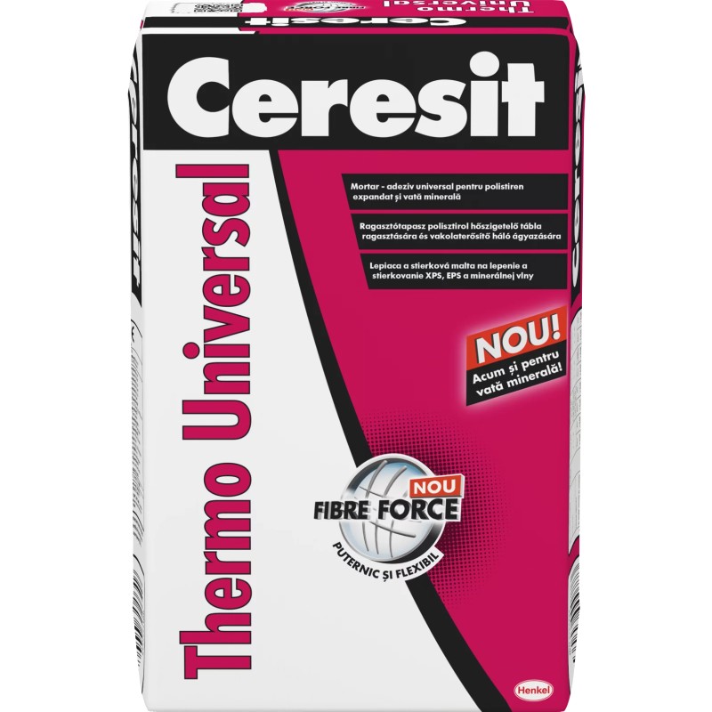 ADEZIV CERESIT THERMO UNIVERSAL POLISTIREN, VATA MINERALA INT/EXT  25KG