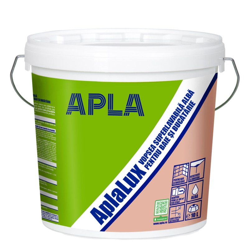APLA LUX VOPSEA SUPERLAVABILA BAIE BUCATARIE ALB 10L (5737997)