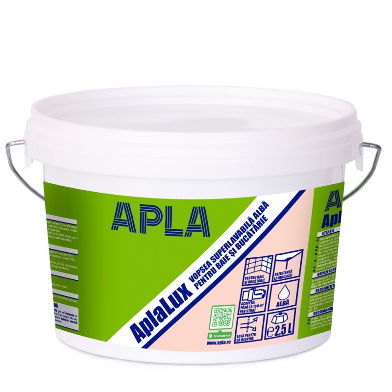 APLA LUX VOPSEA SUPERLAVABILA BAIE SI BUCATARIE ALB 2,5L (5737996)