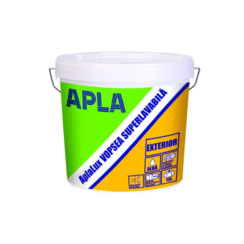APLA LUX VOPSEA SUPERLAVABILA EXTERIOR  ALB 15L (5738010)