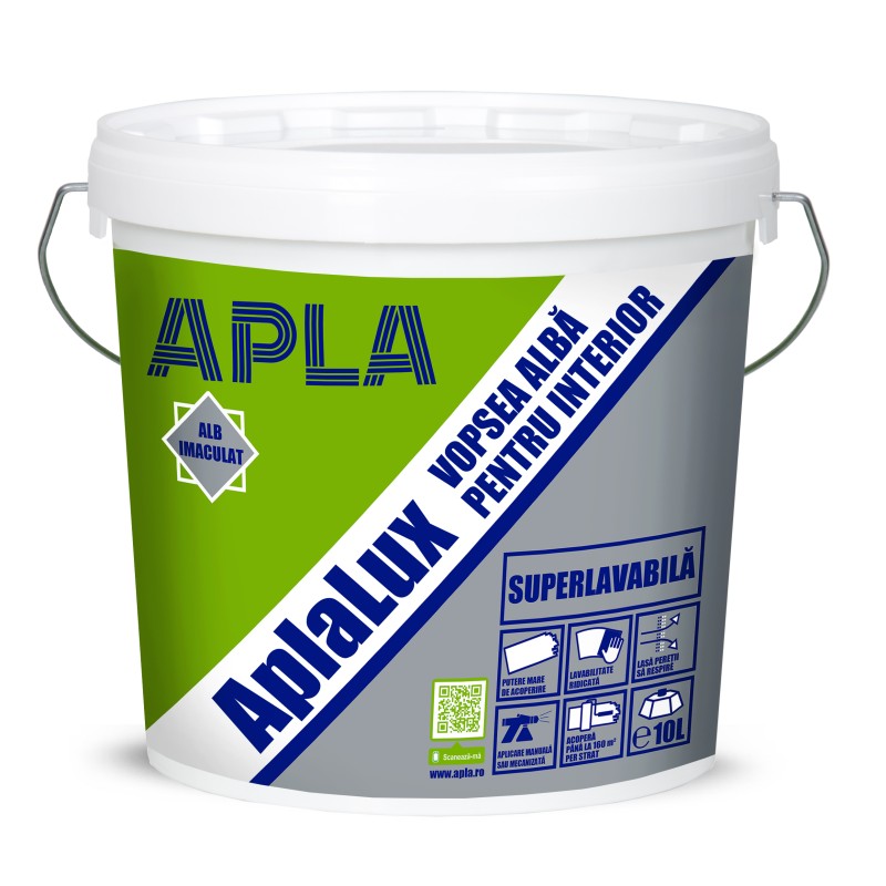 APLA LUX VOPSEA SUPERLAVABILA INTERIOR ALB 10L (5737986)