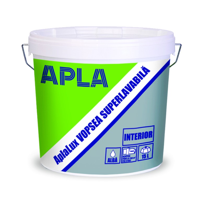 APLA LUX VOPSEA SUPERLAVABILA INTERIOR ALB 15L (5737988)