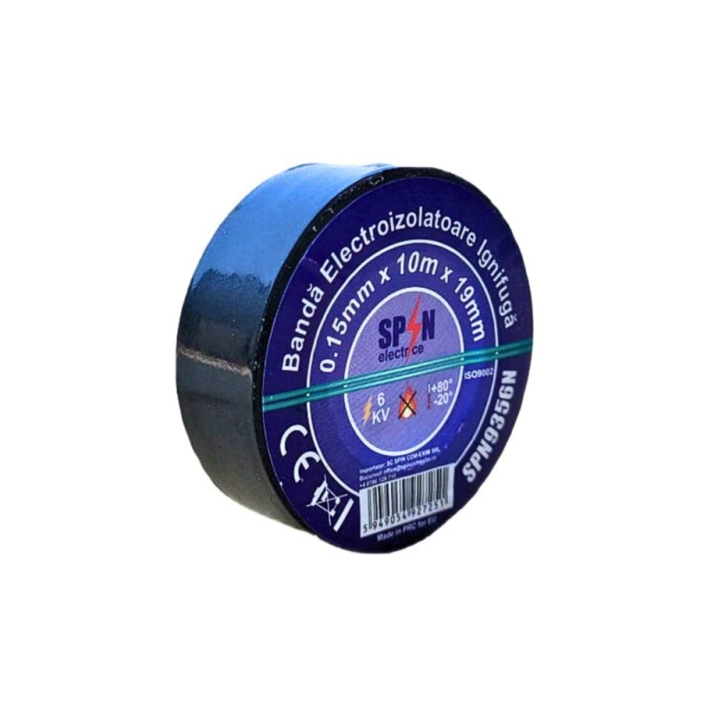 BANDA IZOLIERA 19X0,15MM 10M IGNIFUGA NEAGRA SPN9356N