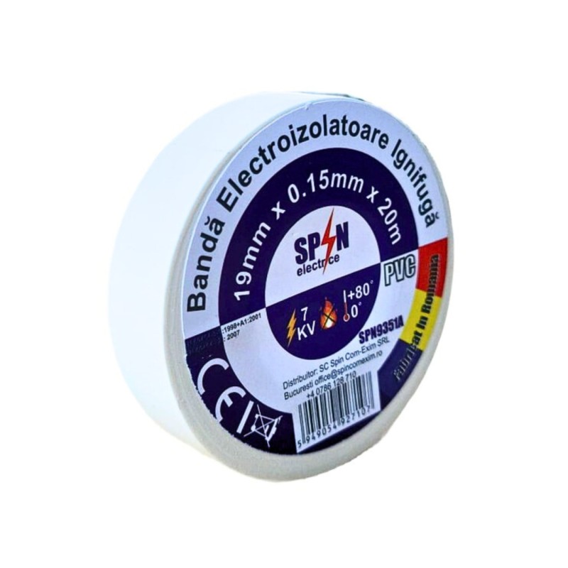 BANDA IZOLIERA 19X0,15MM 20M IGNIFUGA ALBA EW151920 SPN9351A
