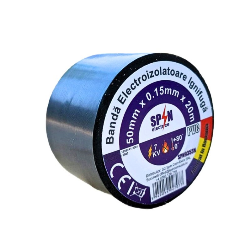 BANDA IZOLIERA 50X0,15MM 20M IGNIFUGA NEAGRA TP5020 SPN9353N