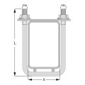 BRIDA GARD 30X50MM PT.STALP RECTANGULAR RAL6005 VERDE (AF.BG3050EVS) 100BUC/SET