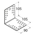 CONECTOR PERFORAT PTR LEMN 105X105X90X2,5MM - KL5-4075