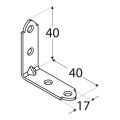 CONECTOR PERFORAT PTR LEMN 40X40X17X1,5MM - KW2-4002