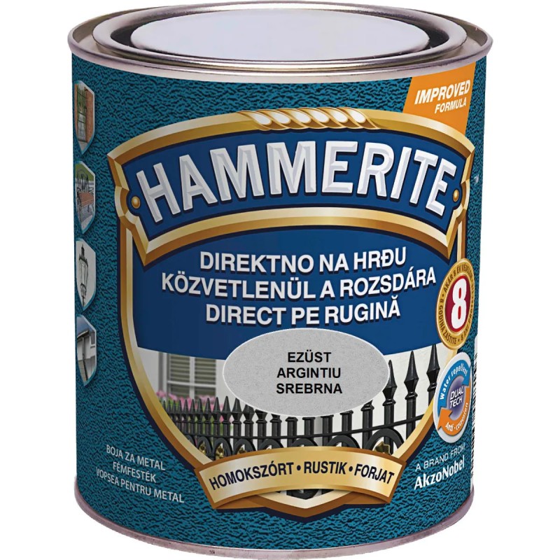 HAMMERITE EFECT FIER FORJAT ARGINTIU 0.75L (5095181)