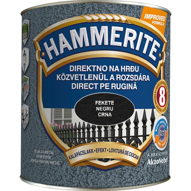 HAMMERITE EFECT LOVITURA DE CIOCAN NEGRU 0.75L (5093288)