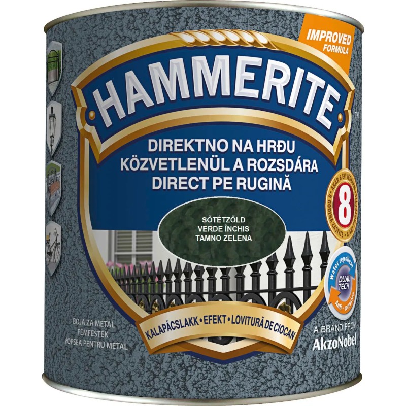 HAMMERITE EFECT LOVITURA DE CIOCAN VERDE INCHIS  0.75L (5093401)