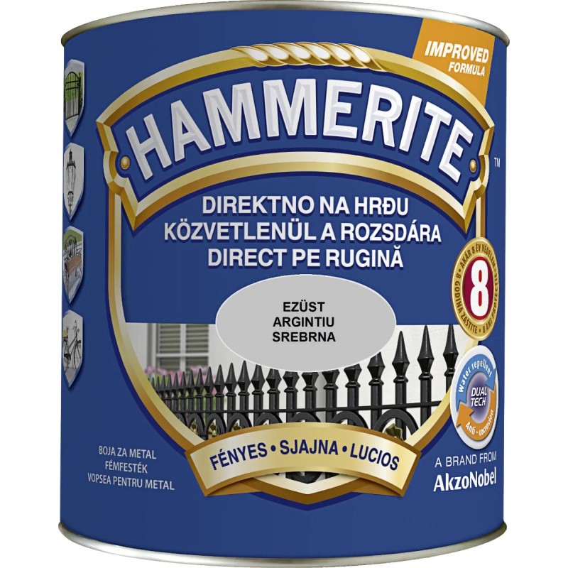 HAMMERITE EFECT LUCIOS ARGINTIU 0.75L (5094066)
