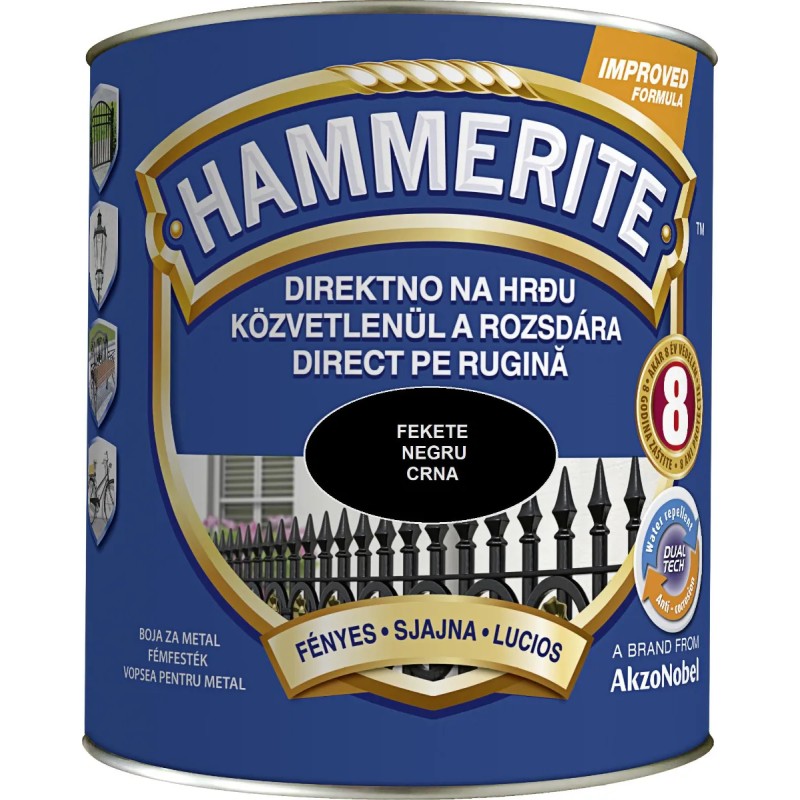 HAMMERITE EFECT LUCIOS NEGRU 0.75L (5093795)