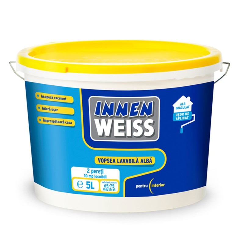 INNENWEISS VOPSEA LAVABILA INTERIOR ALB 5L (5738571)