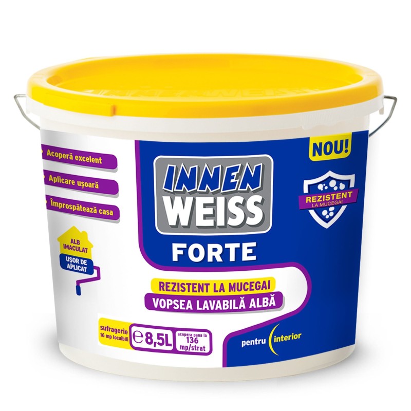 INNENWEISS VOPSEA LAVABILA INTERIOR ALB FORTE 8,5L (5830999)