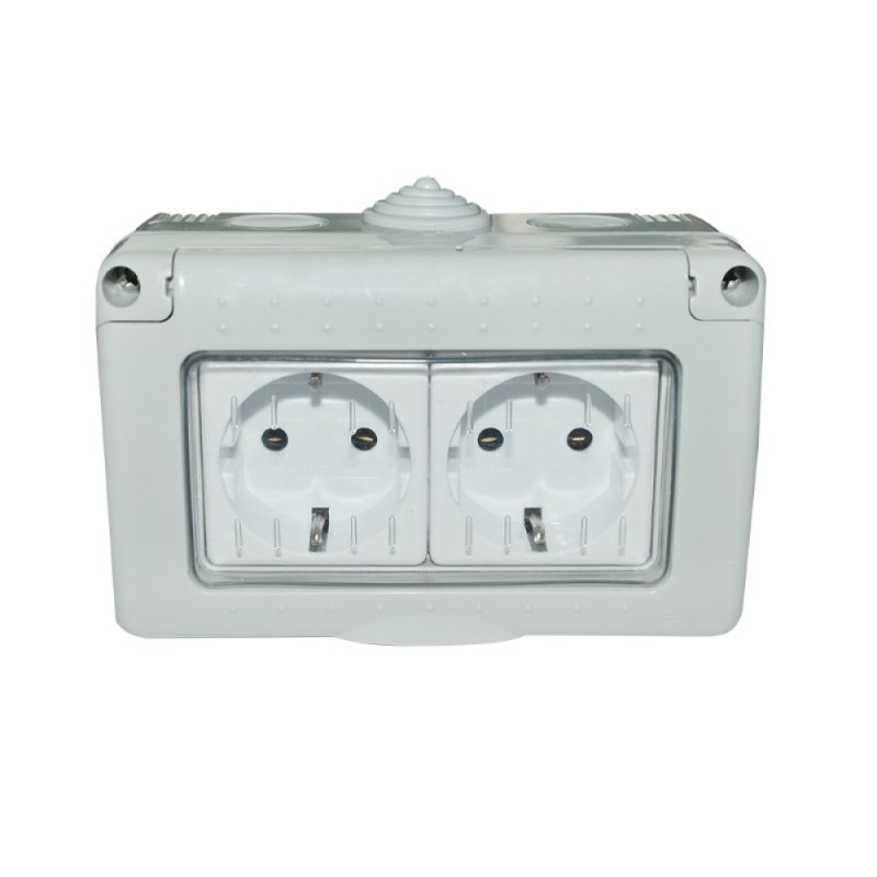 PRIZA DUBLA APLICATA PT AG IP55 16A SPN1302 