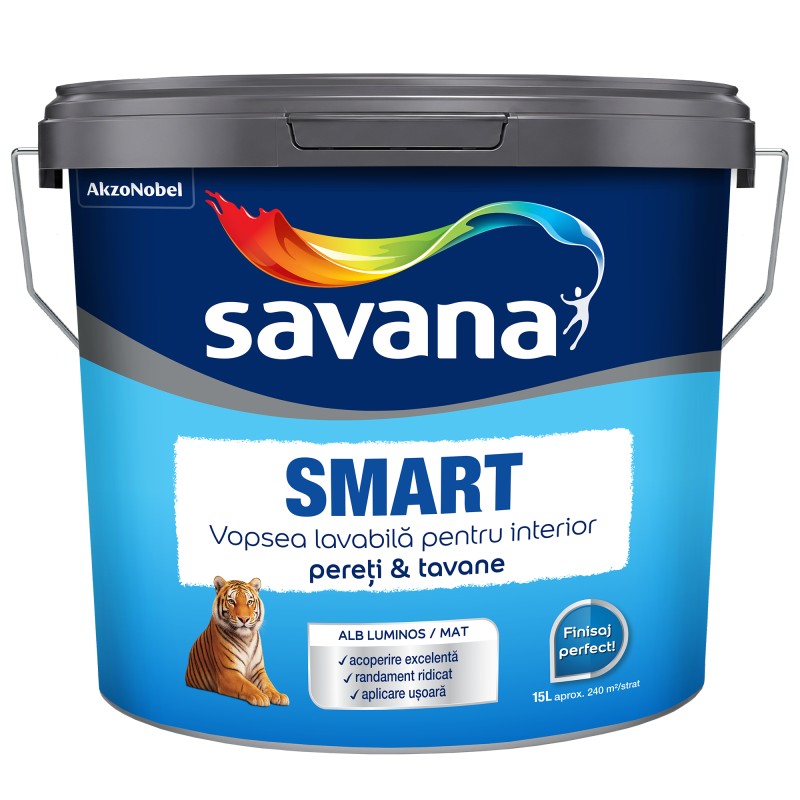 SAVANA SMART VOPSEA SUPERLAVABILA SUPERALBA INTERIOR 15L (9081158)