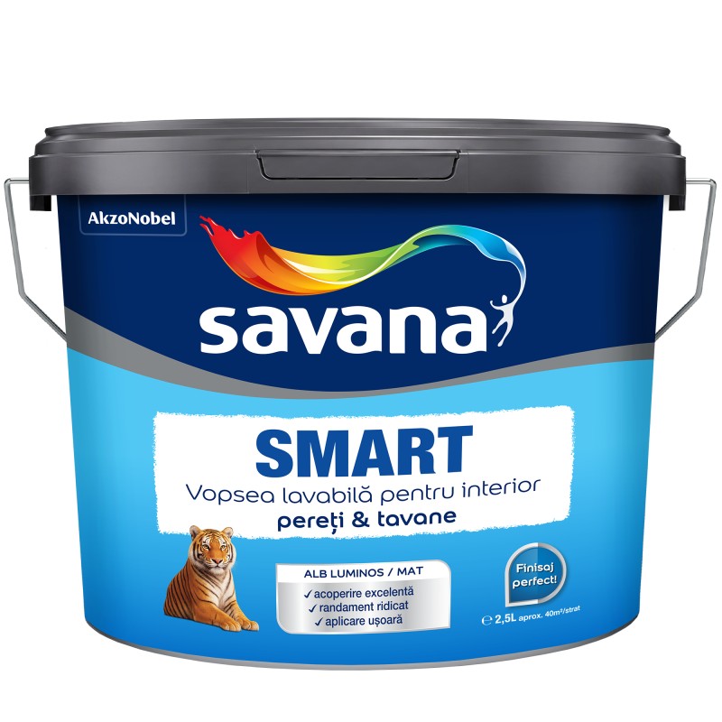 SAVANA SMART VOPSEA SUPERLAVABILA SUPERALBA INTERIOR 2,5L (9080032)
