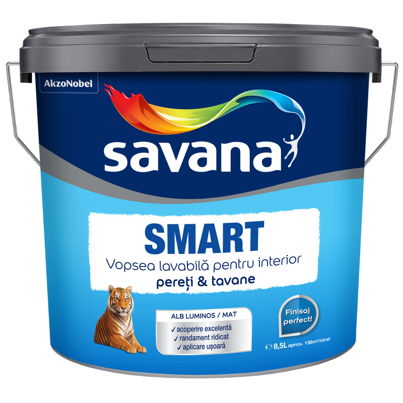 SAVANA SMART VOPSEA SUPERLAVABILA SUPERALBA INTERIOR 8,5L (9080034)*