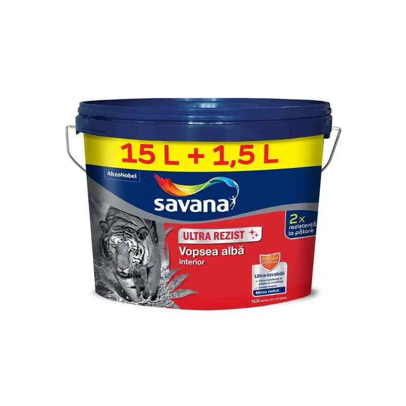 SAVANA ULTRAREZIST VOPSEA ULTRALAVABILA SUPERALBA INT.16.5L