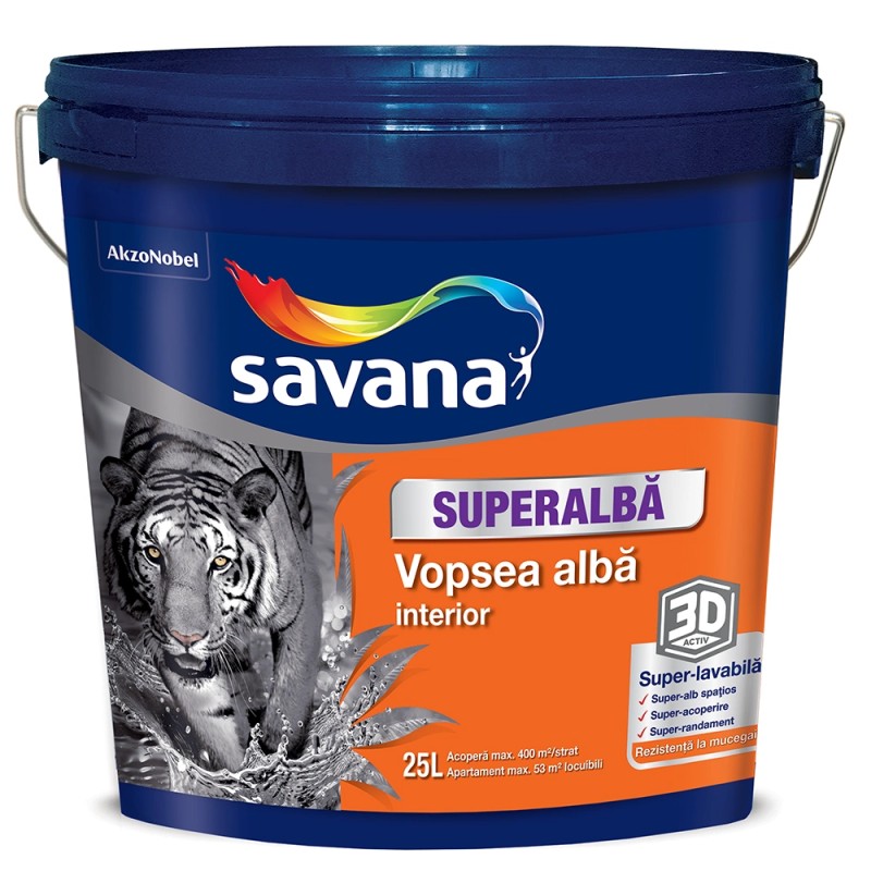 SAVANA VOPSEA SUPERLAVABILA SUPERALBA INTERIOR 25L (5738497)