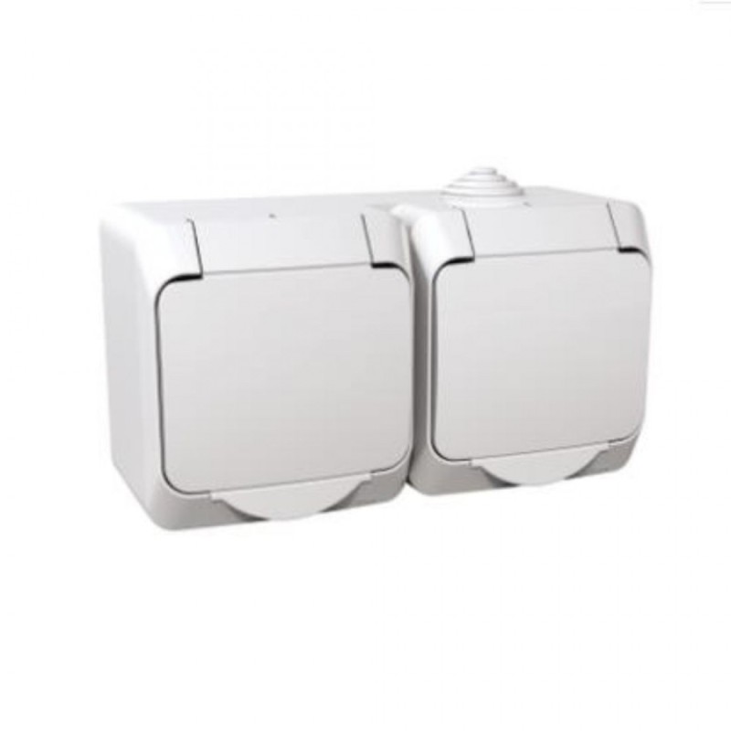 SCHNEIDER CEDAR PRIZA DUBLA SCHUKO 2P+E PT CAPAC ALB IP44 WDE000523