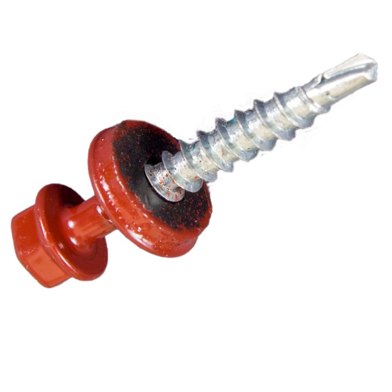 SURUB TABLA RAL 3009 (ROSU OXID) 4.8X35 - 100BUC/SET