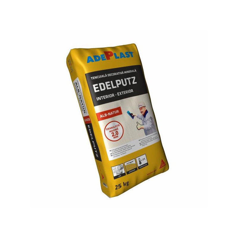 TENCUIALA DECORATIVA EDELPUTZ ALB 2MM 25KG 